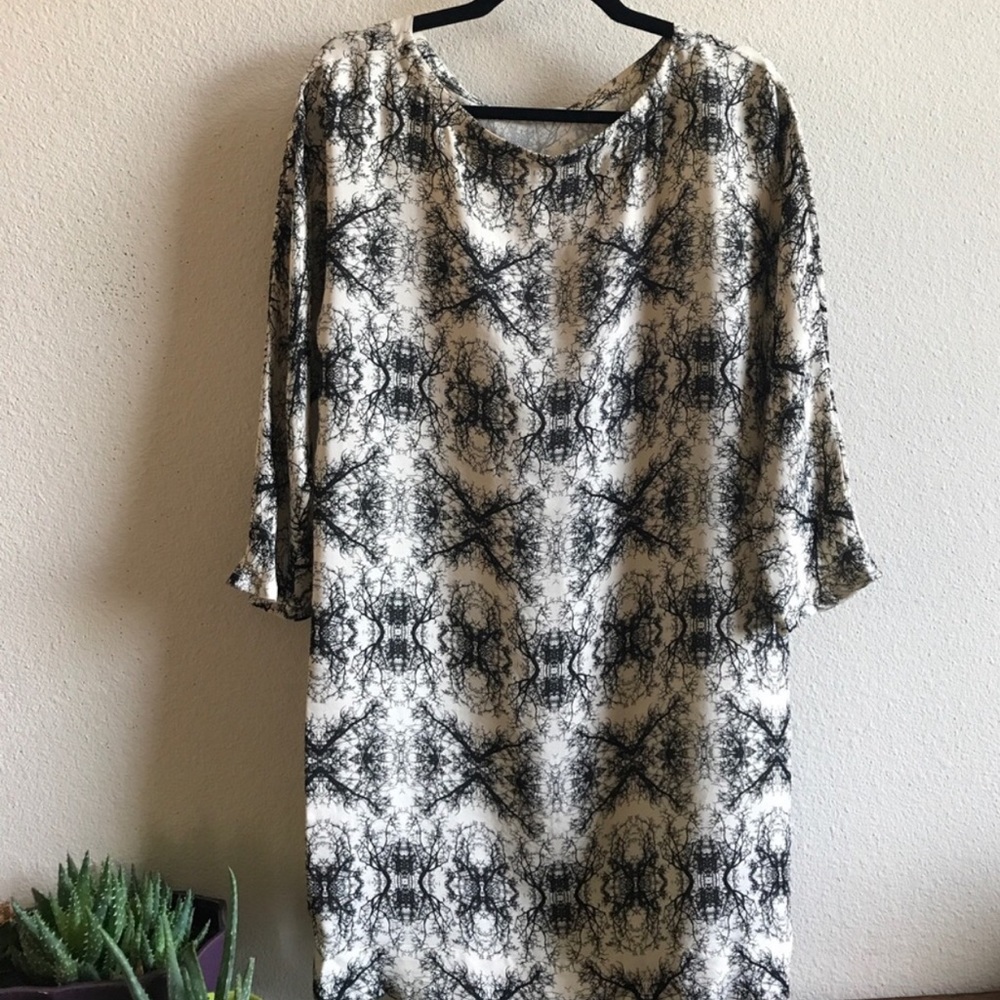 Laugh Cry Repeat Inkblot Shift 100% Silk